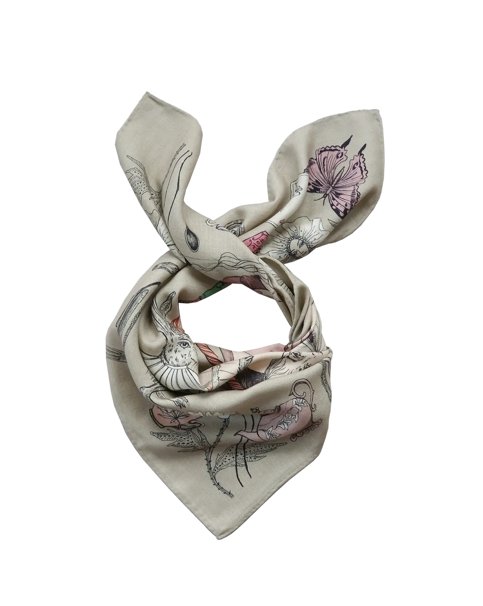 NEW 65x65cm silk-wool Oyster Beige Alice –